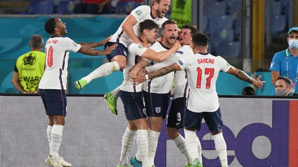 Radost fotbalistů Anglie