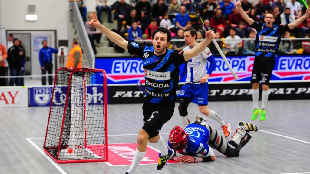 Jiří Curney se raduje z gólu Mladé Boleslavi