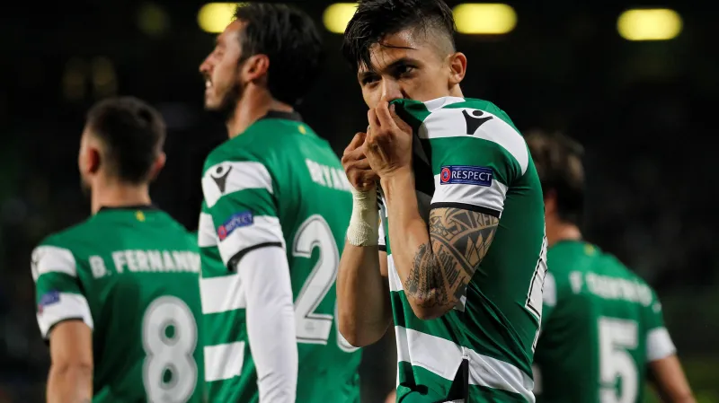 Fredy Montero ze Sportingu Lisabon slaví gól