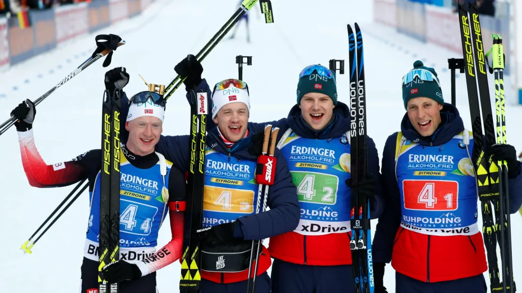 Norové ovládli štafetu v Ruhpoldingu popáté v řadě