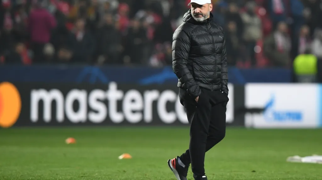 Jindřich Trpišovský v zápase Slavie s Interem