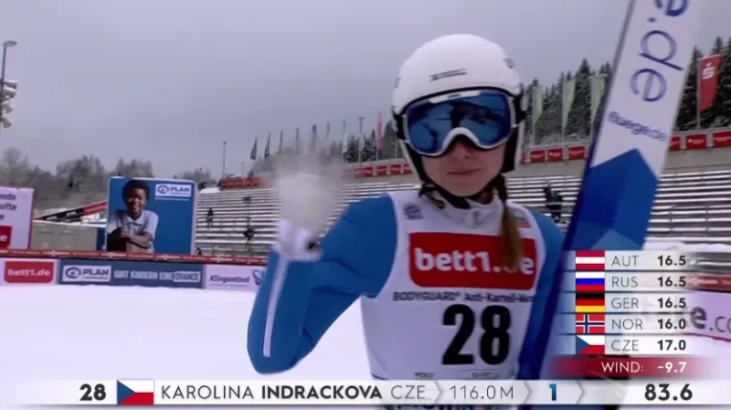 Skok Indráčkové v 1. kole závodu v Klingethalu
