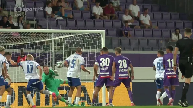 Gól v utkání Austria Vídeň – Baník Ostrava: Wiesinger – 1:1 (67. min.)