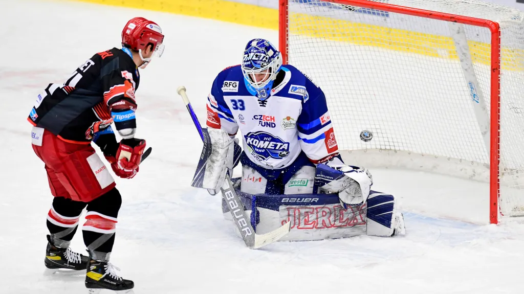 Jordann Perret prostřeluje Lukáše Klimeše