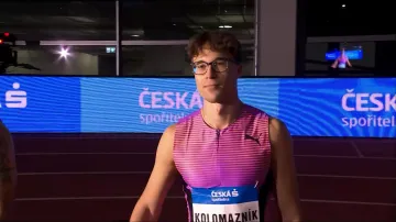 Finále 60m překážek s Jonášem Kolomazníkem