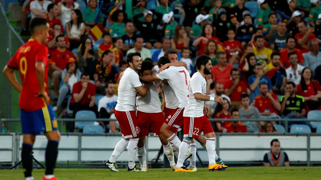 Radost fotbalistů Gruzie