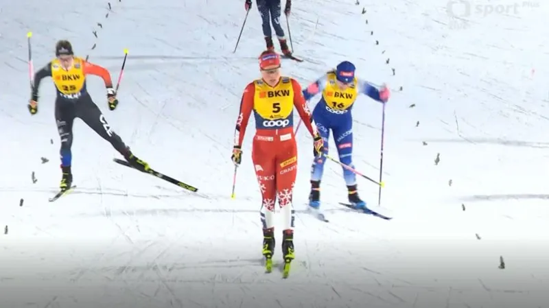 Čtvrtfinále sprintu volně v Davosu s Kateřinou Janatovou