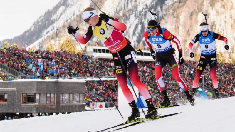 Sestřih hromadného závodu SP biatlonistů v Ruhpoldingu