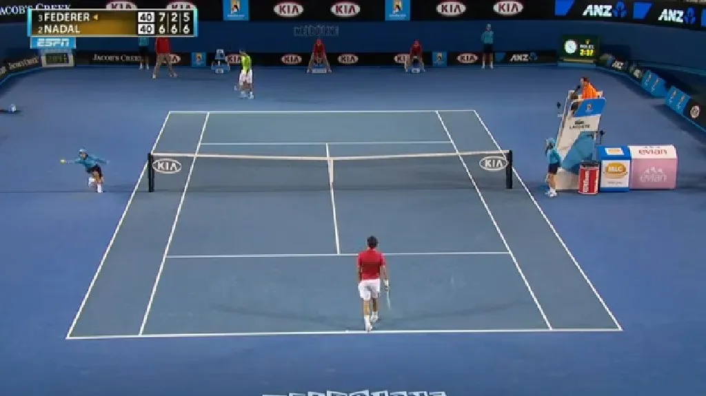 Sběrač míčků v akci