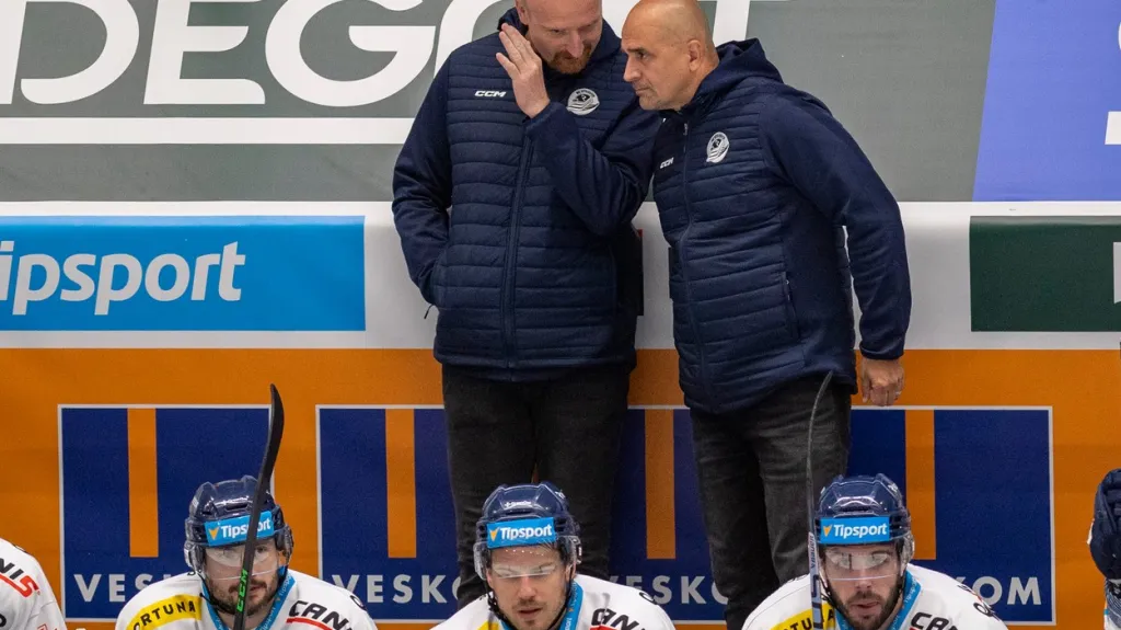Radek Philipp a Miloš Holaň na vítkovické střídačce
