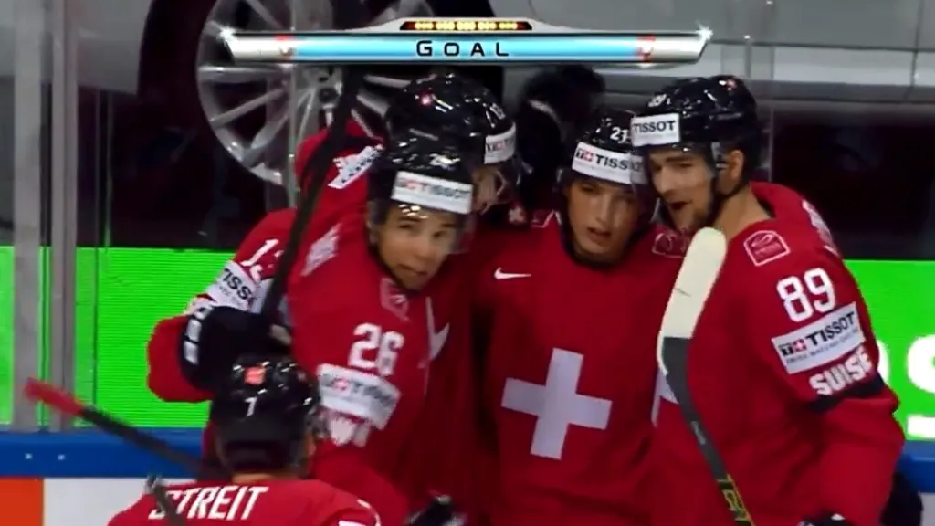 Gól v utkání Švýcarsko - Rakousko: Du Bois - 1:0 (2. min.)
