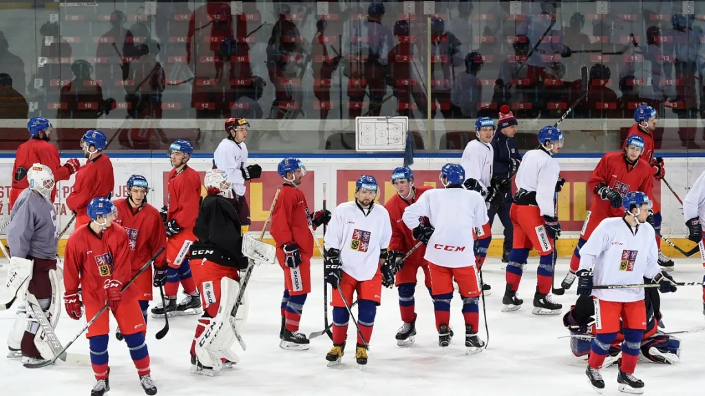 Trénink české hokejové reprezentace