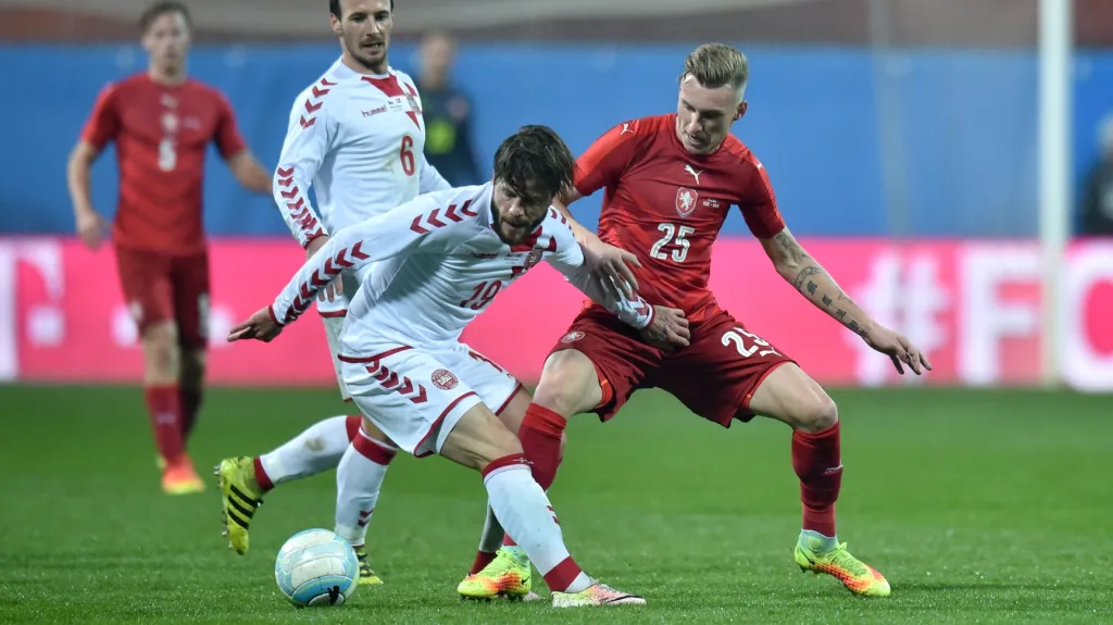 Petr Mareš v utkání s Dánskem