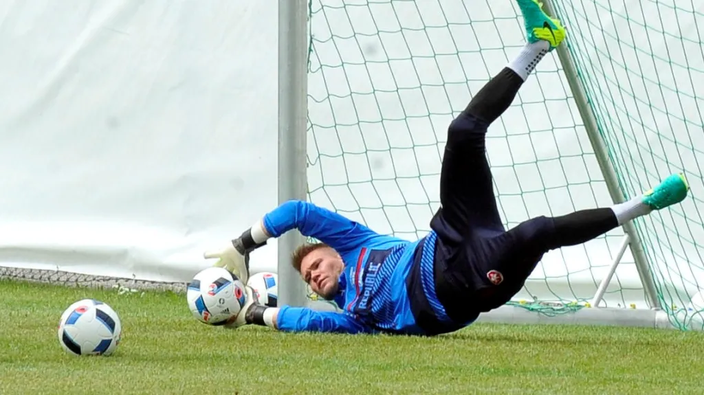 Tomáš Vaclík na tréninku reprezentace