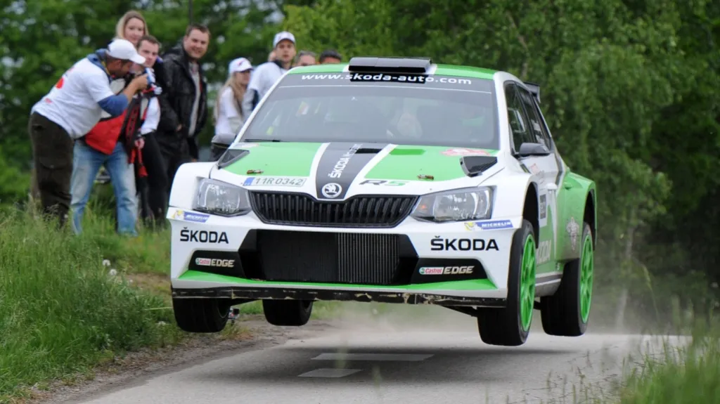 Jan Kopecký se Škodou Fabia R5 při rychlostní zkoušce