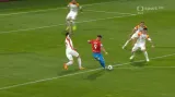 Gól v utkání Česko – Černá Hora: 1:0 - Hložek (23. min.)