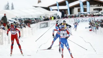 Radost ruského lyžaře Maxima Vylegžanina