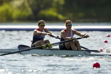 Pavlína Flamíková s Radkou Novotníkovou během olympijské rozjížďky