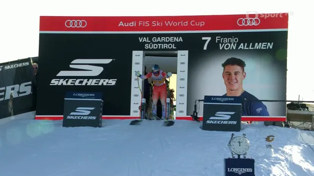 Vítězná jízda Franja von Allmena ve sjezdu ve Val Gardeně