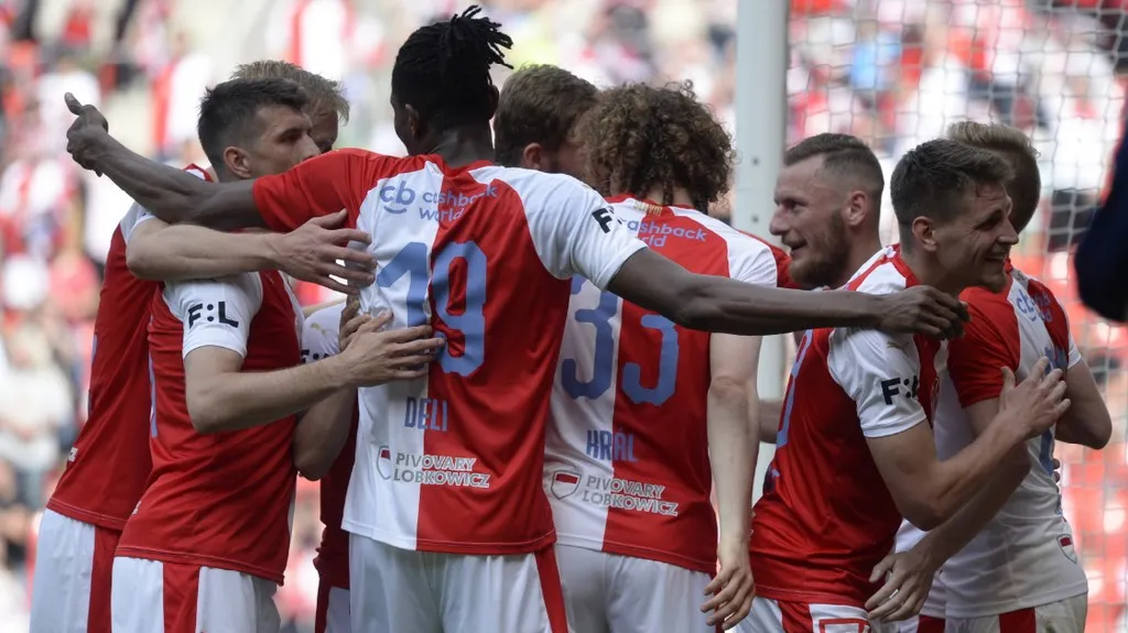 Radost fotbalistů Slavie