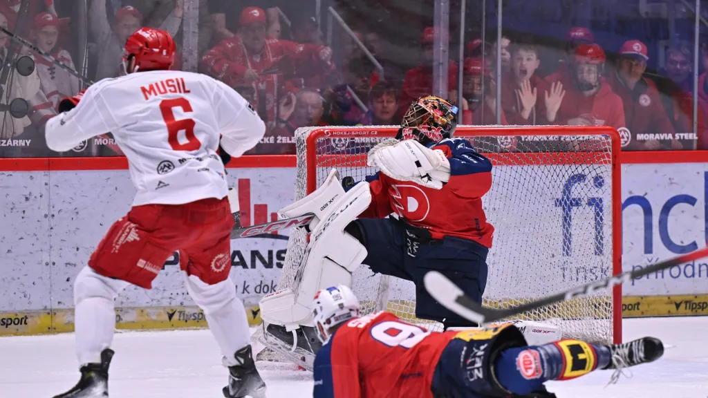 David Musil střílí gól