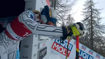 Jízda Ester Ledecké v druhém super-G v La Thuile