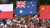 Medailový ceremoniál se stříbrnou Miroslavou Knapkovou
