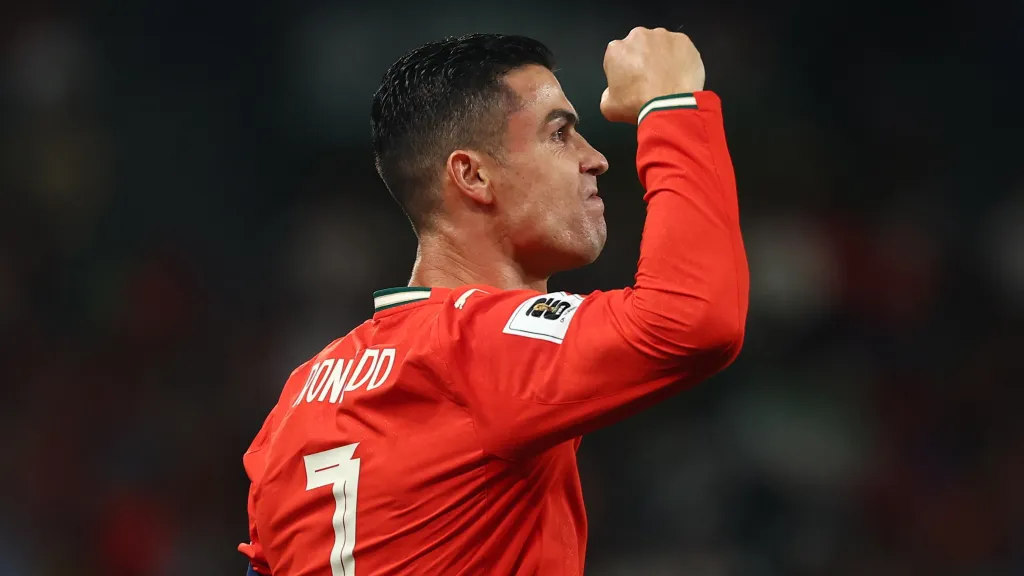 Cristiano Ronaldo v zápase s Maďarskem