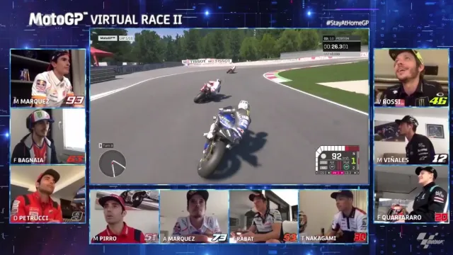 Poprvé i s Rossim. V druhém virtuálním závodu MotoGP byl nejrychlejší Bagnaia