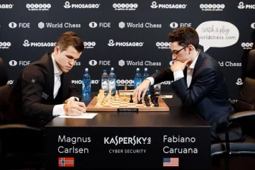 Magnus Carlsen a Fabiano Caruana