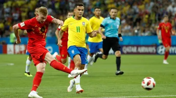 Gól v utkání Brazílie - Belgie: De Bruyne - 0:2 (31. min.)