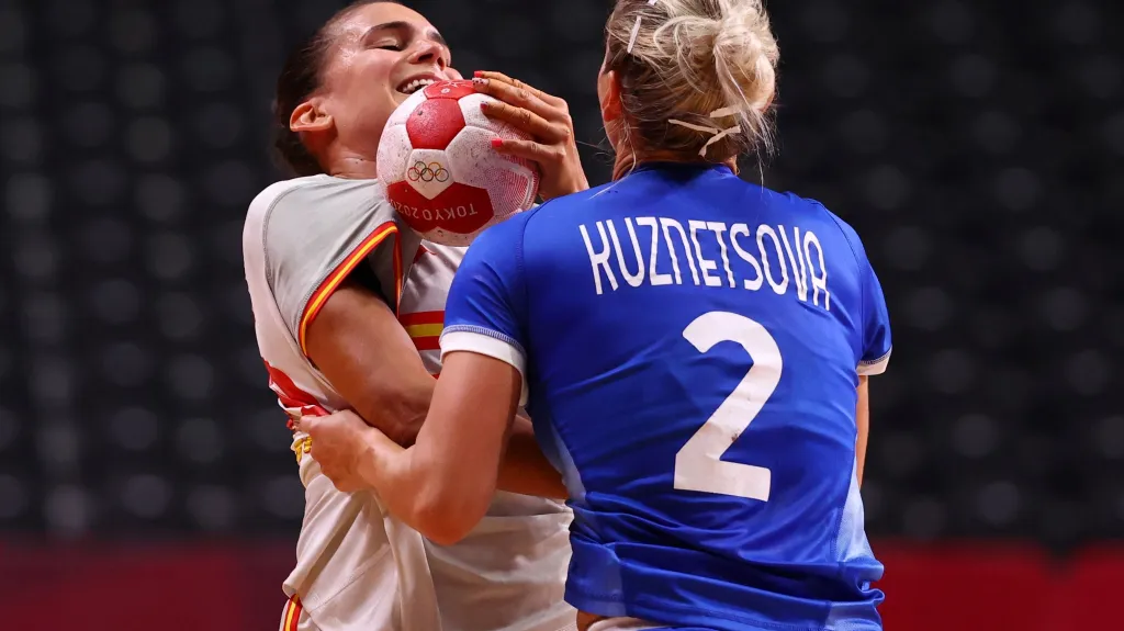 Utkání házenkářek Španělska a Ruska