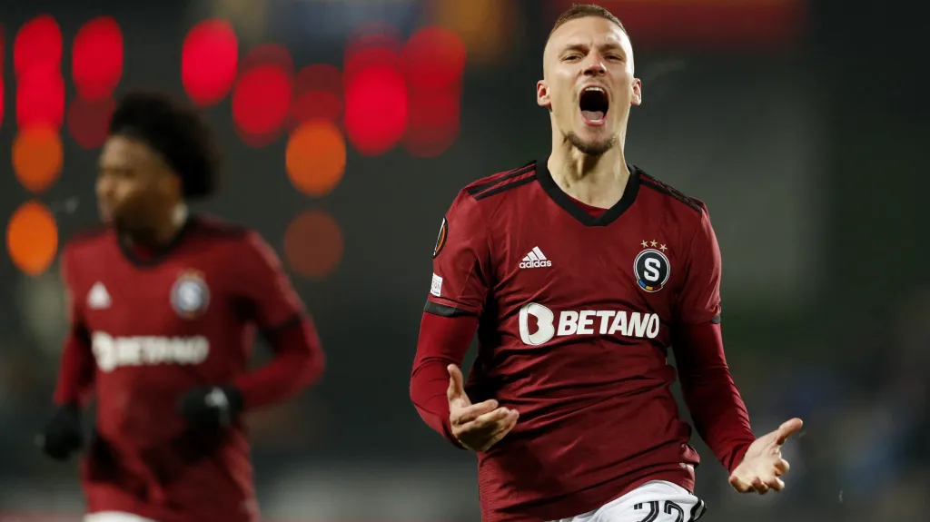 Emoce Lukáše Haraslína ze Sparty po vstřelené brance