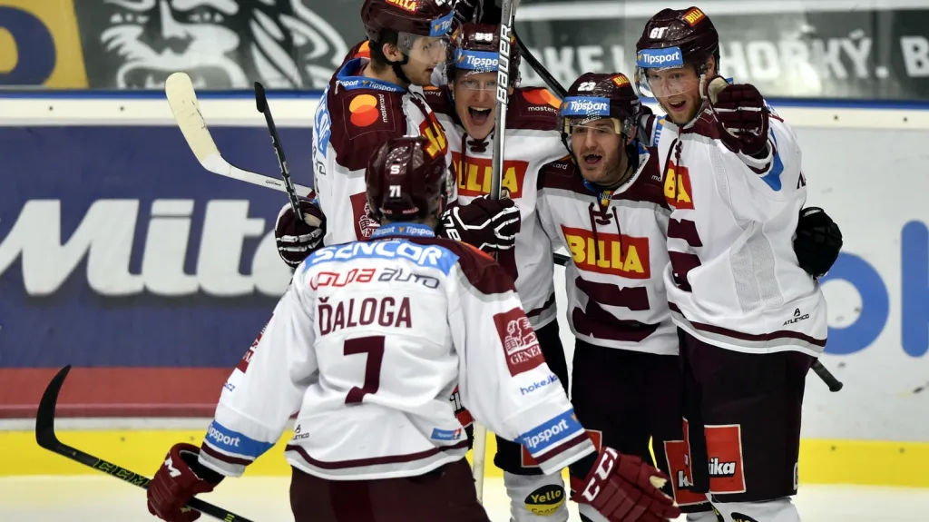 Radost hokejistů Sparty