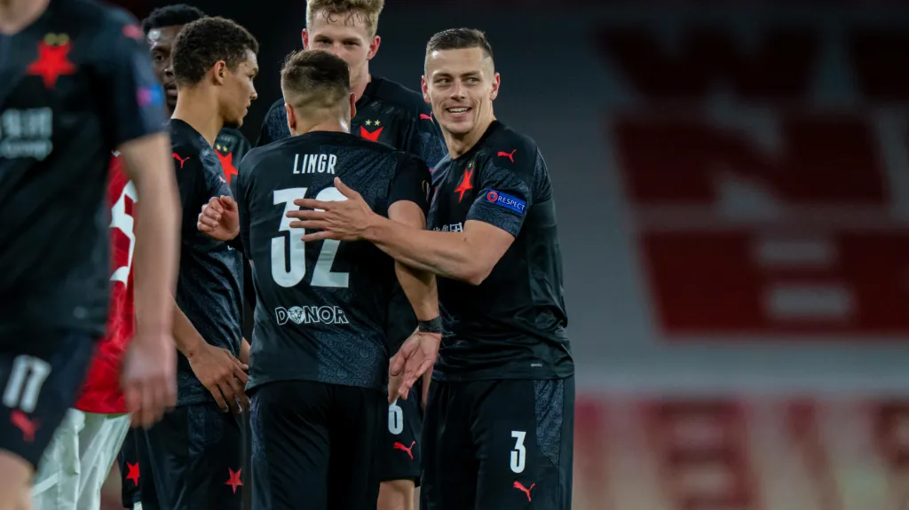 Radost fotbalistů Slavie
