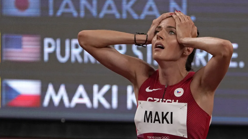 Mílařka Kristiina Mäki po doběhu v novém českém rekordu