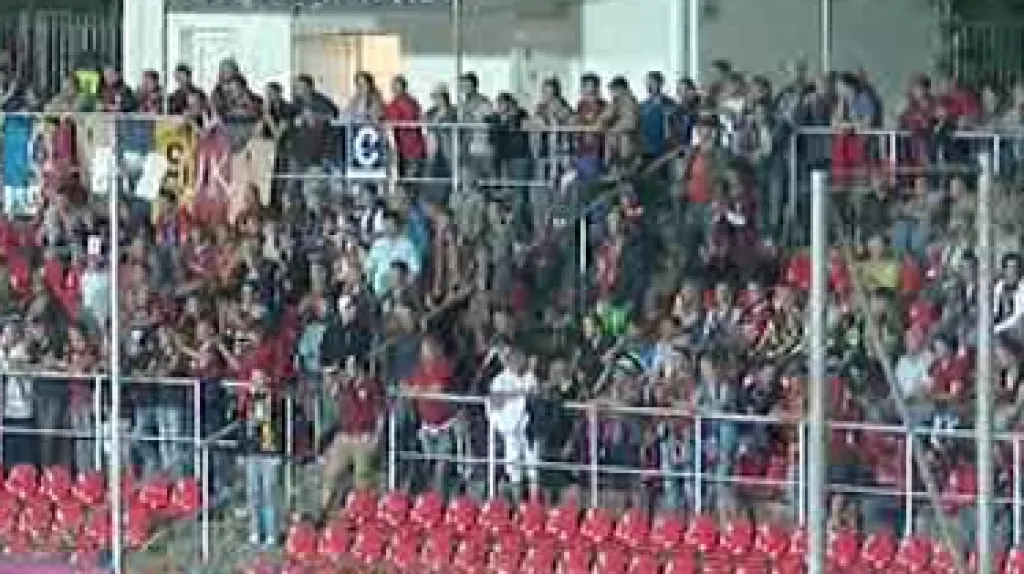 Sektor hostů na brněnském stadionu