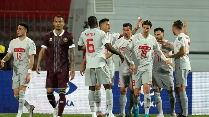 Radost fotbalistů Švýcarska