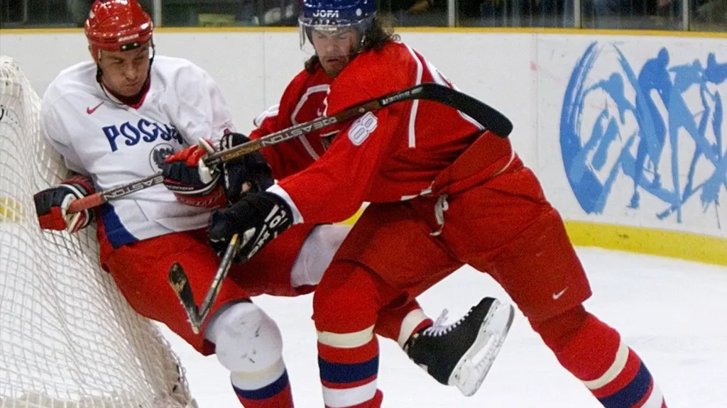 Utkání Česko - Rusko v základní skupině na olympiádě v Naganu 