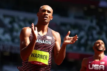 Desetibojař Damian Warner na Hrách v Tokiu