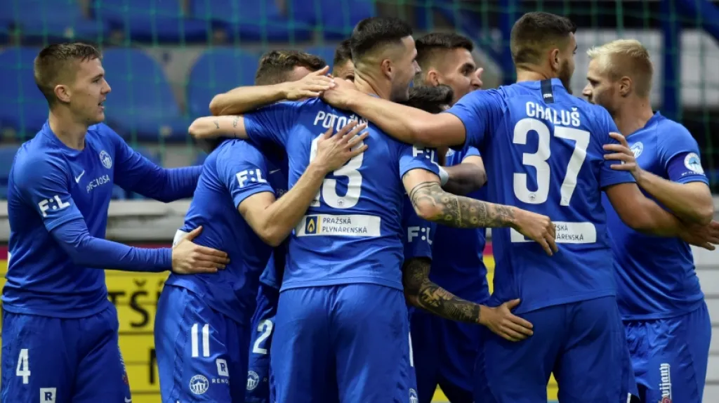 Hráči Liberce se radují z gólu
