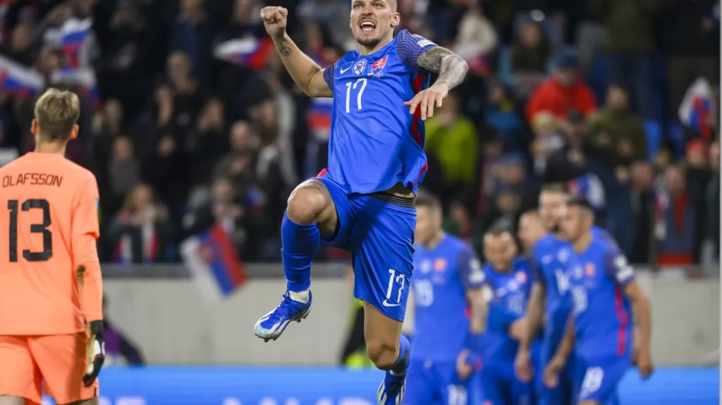 Emoce Lukáše Haraslína po vstřeleném gólu v reprezentaci