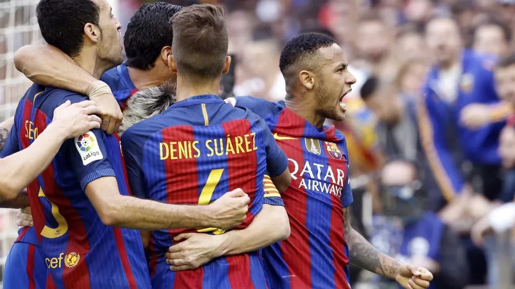 Radost fotbalistů Barcelony