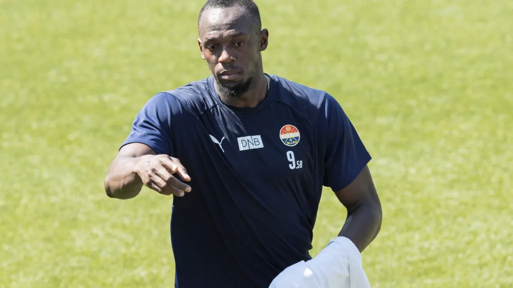 Usain Bolt na tréninku Strömsgodsetu