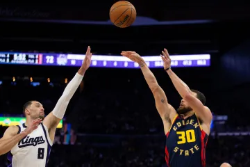 Stephen Curry v utkání proti Sacramentu