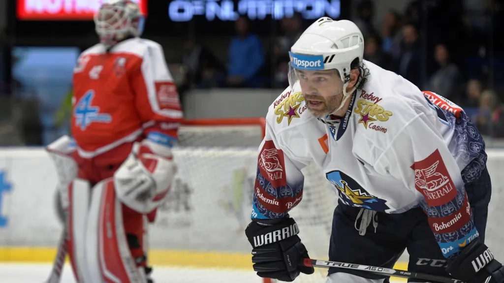 Jaromír Jágr v utkání proti Olomouci