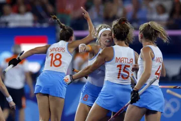 Radost pozemních hokejistek Nizozemska