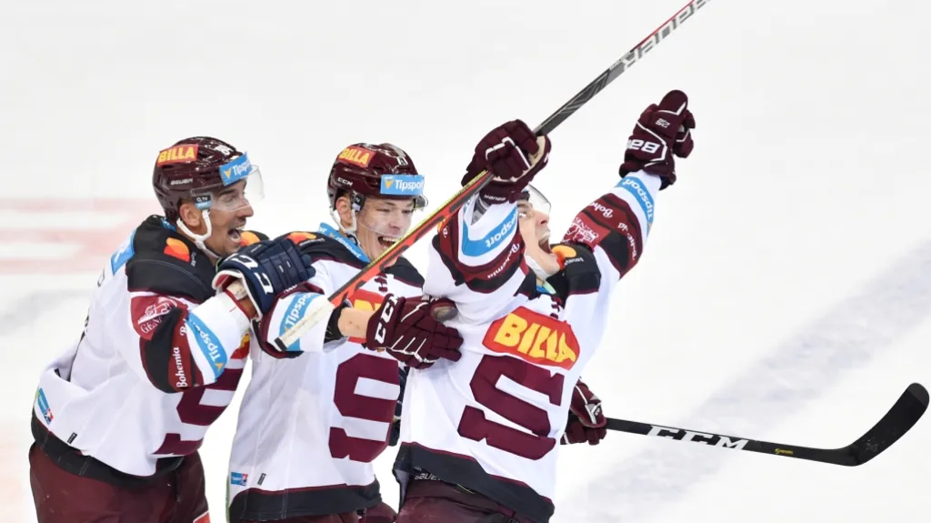 Radost hokejistů Sparty