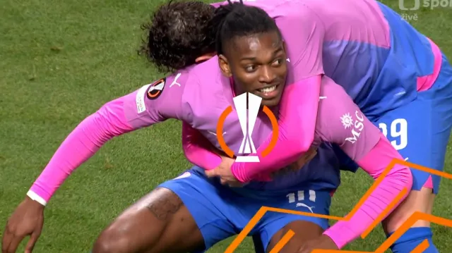 Gól v utkání Slavia Praha – AC Milán: Leão – 0:3 (45. + 6 min.)