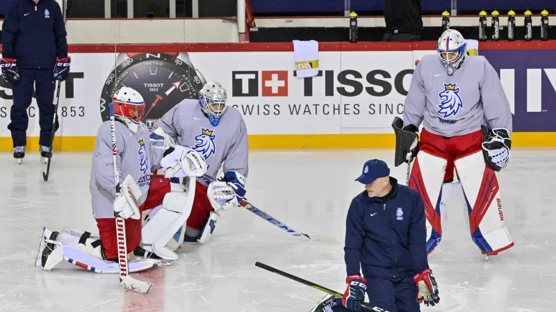 Čeští brankáři na MS v Rize pod vedením Zdeňka Orcta